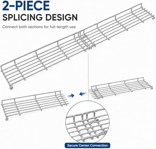 66045 Warming Rack for Weber Genesis II 400/II-S-410/II-SE-410 GS4 4-Burner Grill Accessory, Grill Parts for Weber Genesis II 400 Series, Foldable Stainless Steel Warming Rack for Genesis 66045