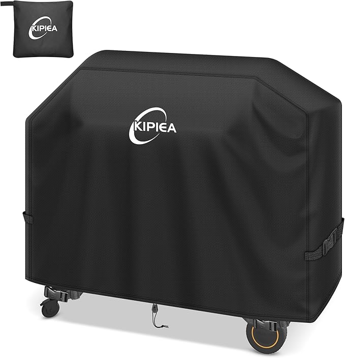 Kipiea Heavy Duty Grill Cover for Traeger Timberline 1300, 600D Oxford Fabric Wood Pellet Smoker Covers Waterproof & Windproof, Pellet BBQ Grill Cover for Outside Anti-UV, No Tear, No Fading