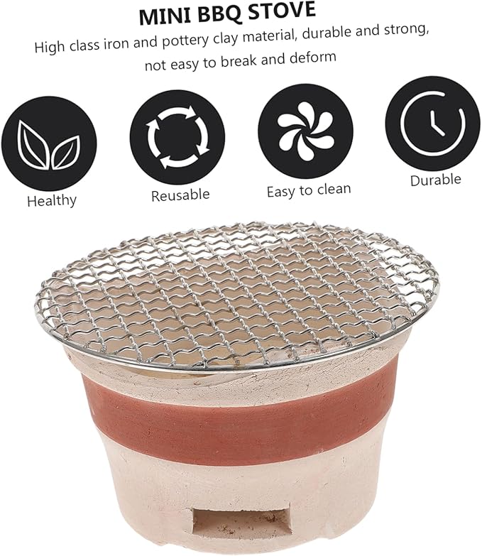 HANABASS Creative Mini Barbecue Stove Grill Insert for Outdoor Grill Barbecue Supplies Sturdy Family Gatherings