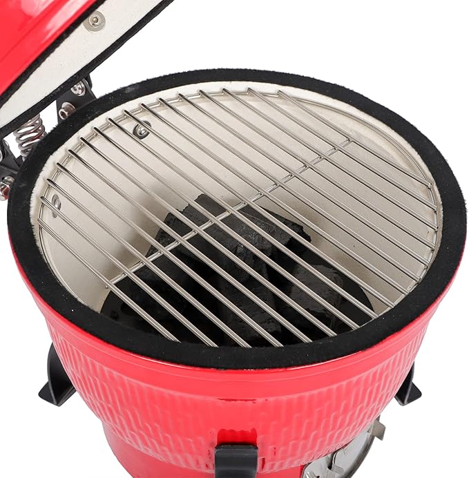 13inch Portable Charcoal Grill, Lightweight Grill for Barbecue Party,Ideal Size for Travel,Camping Barbecue Grill for Garden Backyard Party Picnic Orange 17.7" L x 17.7" W x 22.4" H