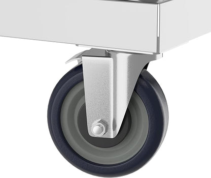72 in. Commercial Mobile Outdoor Propane Gas Grill, ETL Listed in Stainless-Steel (KM-CGM-72)