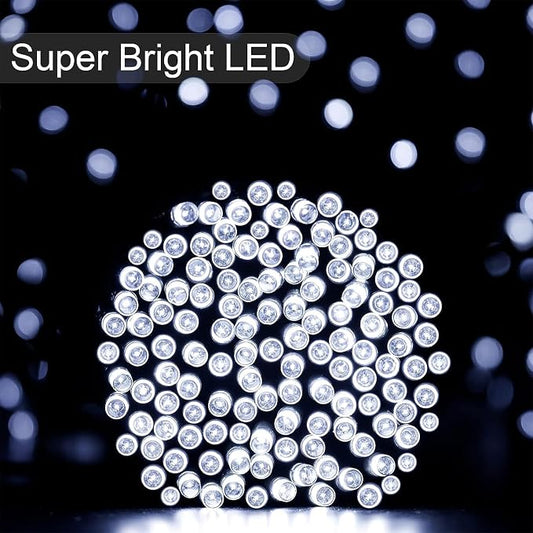Solar String Lights 2 Pack, Outdoor Light Total 400 LED 144FT Solar Christmas Lights 8 Modes Oudoor Waterproof for Tree Patio Yard Garden Christmas Parties Decoration (White)