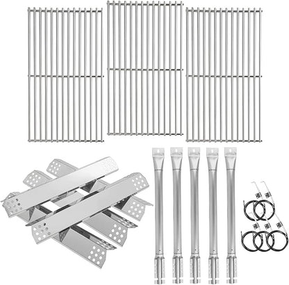 Repalcement Parts for Kitchen Aid 720-0826E 720-0709C 860-0003C, for Jenn Air Grill Parts 720-0727 740-0711, Cooking Grates, Burner and Heat Plates for KitchenAid Grill Replacement Parts