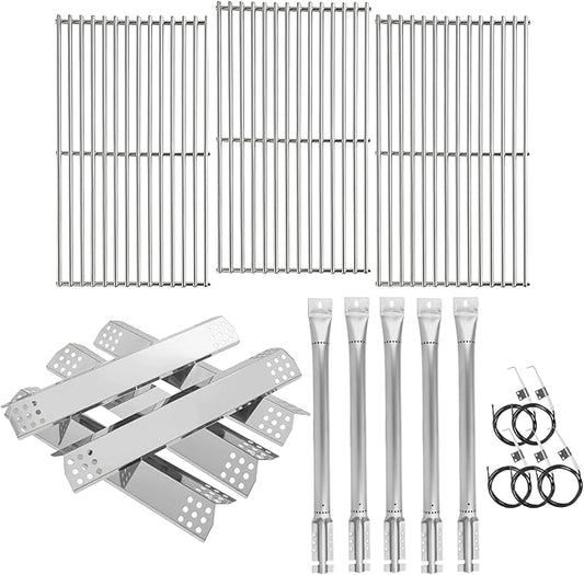 Repalcement Parts for Kitchen Aid 720-0826E 720-0709C 860-0003C, for Jenn Air Grill Parts 720-0727 740-0711, Cooking Grates, Burner and Heat Plates for KitchenAid Grill Replacement Parts