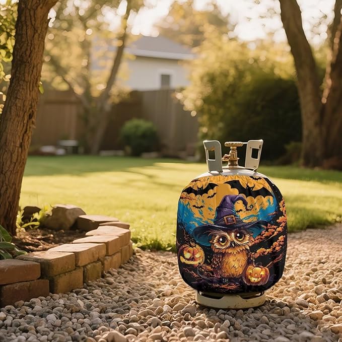 Owl Propane Tank Cover 20lb Heavy Duty Gas Cover Fits Standard 20 lb Tank Cylinder Easily Slips onto Your Propane Tank Outdoor Grill Accessories