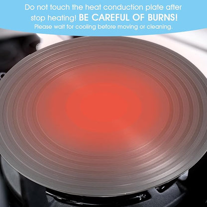 Set of 2 Heat Diffuser for Gas Stove, 9.5'' & 11'' Gas Stove Diffuser Plate, Stove Heat Diffuser Provides Uniform Distribution of Heat, Round Fast Defrosting Tray, Protects Pot Cookware Accessories