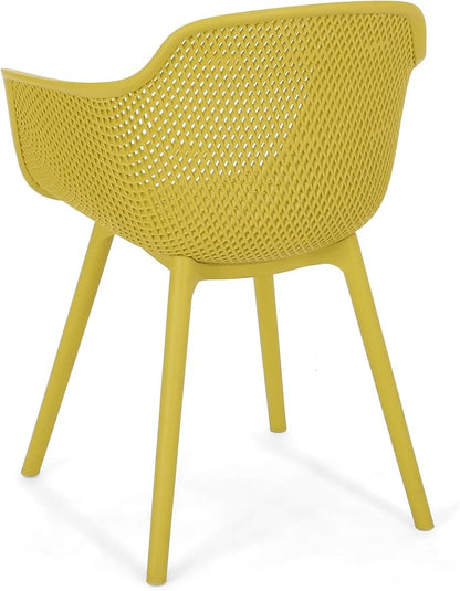 Christopher Knight Home Davina Outdoor Dining Chair (Set of 2), Yellow