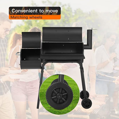 Charcoal Grills,BBQ Grill,Portable Charcoal Grill,Braised Roast Patio Grill,Grills Outdoor Cooking,Offset Smoker Grill with Thermometer,Outdoor Grills for 6-10 People,Backyard,Patio Parties