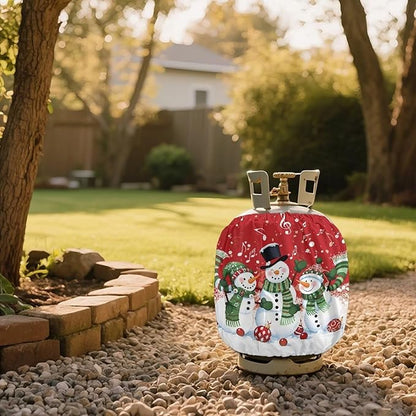Snowman 20lb Propane Tank Covers Christmas Gas Cover Fits Standard 20 lb Tank Cylinder Heavy Duty Outdoor Grill Accessories Gift for Friends
