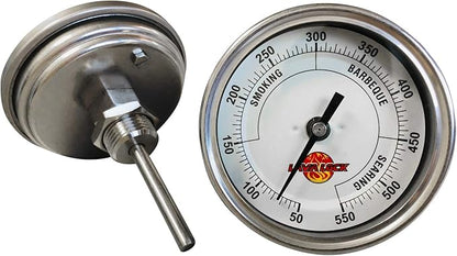 LavaLock® 3" Adjustable Gas Charcoal Smoker Pit Grill BBQ Thermometer Electric Heavy Duty Stainless 2.5" stem