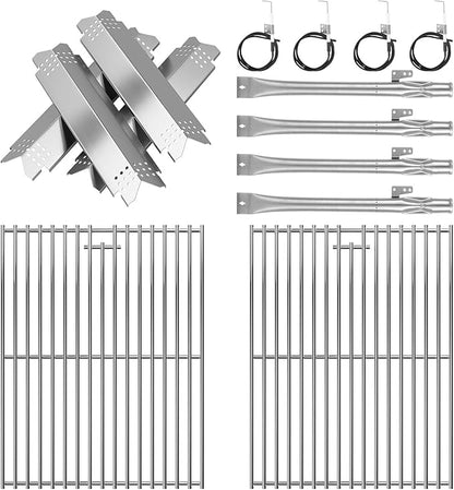 Replacement Parts for Nexgrill 4-Burner 720-0830 720-0830H 720-0830D 720-0783C, Stainless Steel Grill Grate, Heat Shield Plates, Burner Tubes, Igniters Kit for ‎‎Cuisinart CGG-7400 Replacement Parts