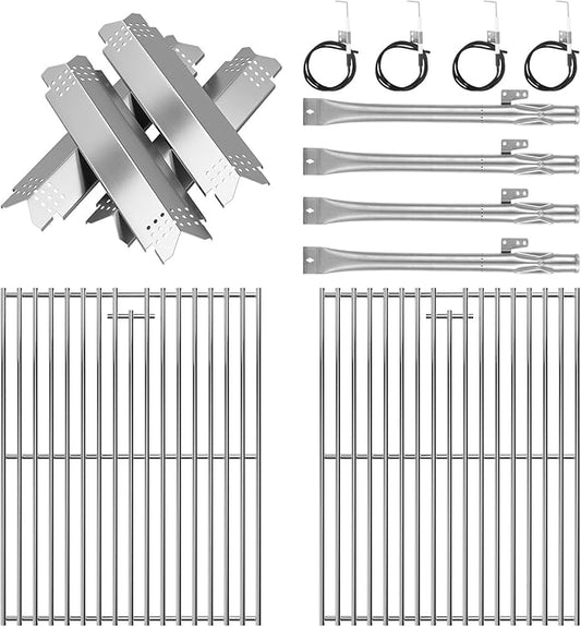 Replacement Parts for Nexgrill 4-Burner 720-0830 720-0830H 720-0830D 720-0783C, Stainless Steel Grill Grate, Heat Shield Plates, Burner Tubes, Igniters Kit for ‎‎Cuisinart CGG-7400 Replacement Parts