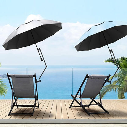 XLINGZA UPF 50+ Beach Umbrella with Adjustable Universal Clamp
