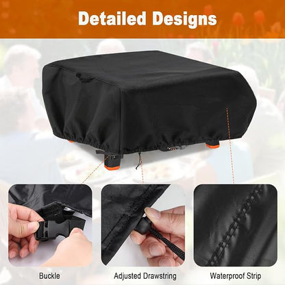 Pizza Oven Cover for Blackstone 2404/1813/1666 Tabletop Pro Pizza Oven Accessories, Heavy Duty Grill Cover for Blackstone Pizza Oven - 25" L×26" W×11" H | Waterproof Heavy Duty Grill Cover for Blackstone Pizza Oven - 25" L×26" W×11" H
