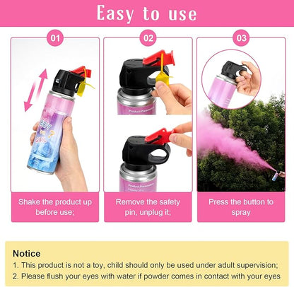 QIYVLOS Gender Reveal Fire Extinguisher 2 Packs, Gender Reveal Smoker Bomb, Baby Girl Reveal Party Ideas for Gender Reveal Decoration (Small, Pink)
