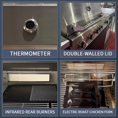Modular Outdoor Kitchen Pod – Stainless Steel BBQ Cabinet with Grill, Prefab Garden & Patio Cooking Station for Coastal, Extreme Weather, Summer Camping and Family BBQ
