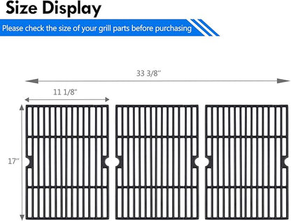 720-0896B Grill Grates for Nexgrill Replacement Parts 6 Burner 720-0896 720-0896X 730-0898 720-0896E 730-0896B 730-0896 730-0896E Deluxe Cast Iron Grids 17 Inch Cooking Grates BBQ Parts