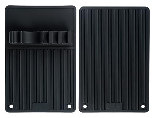 Ozeri BBQ and Grill Utensil Holder Mat Set,Black
