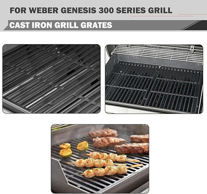 Genesis Grates Replacement Parts for Weber Genesis E-310 E-330 S-310 S-330 Grill Parts Weber Genesis Grill Grates 7524 7528 Genesis 300 Series Grill Replacement Parts Cast Iron Cooking Grate 19.5 Inch