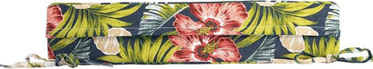 Magpie Fabrics Indoor Outdoor Cushion Cover Replacement 2 Pack, NO Insert! Water Repellent Slipcover with Ties Decor for Patio Garden Chair Sofa Bench Wicker(Midnight Floral, 22x20x4 Inch)