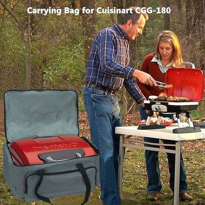 Carrying Bag for Cuisinart CGG-180 Grill, Portable Grill Bag for Outdoor Gourmet Grill, Tabletop Grill Storage Bag for Cuisinart CGG-180 (Grey-CGG180)