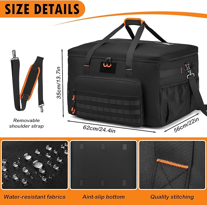 Grill Carrying Bag, Grill Cover Compatible with Ninja OG951 OG850 Woodfire Pro XL Outdoor Grill & Smoker, Grill Storage Carry Bag with Multi Pockets for Grill Accessories, Bag Only