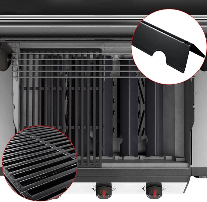 66095 Grill Replacement Grates 66032 Flavorizer Bars Grill Parts for Weber Genesis II E-310 E-315 GS4 Grill Replacement Parts E-335 S-310 Weber Genesis II 300 Series LX 300 Series Cooking Grates Parts