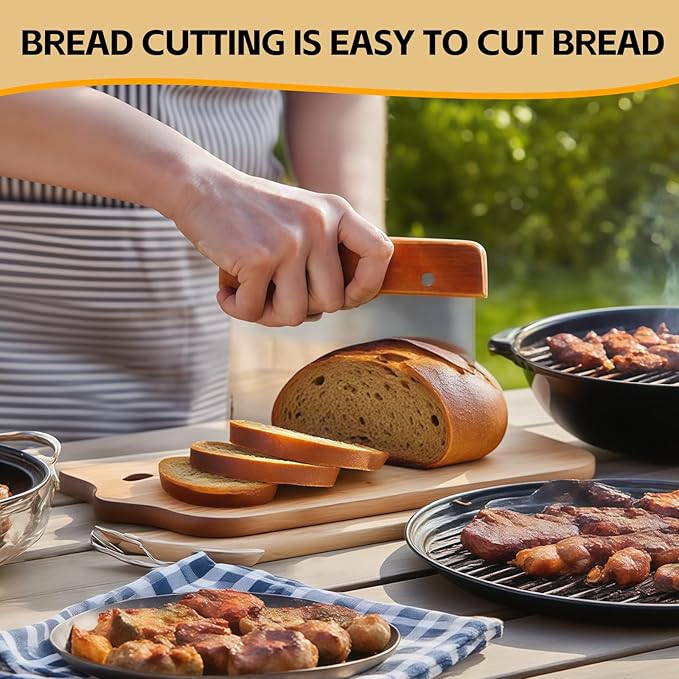 Commercial Griddle Tools Set – Stainless Steel Grill Spatula, Scraper & Dough Cutter for Flat Top Grill, Outdoor BBQ & Kitchen Griddle
