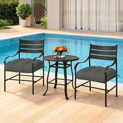 Outdoor Chair Cushions Set of 2, 19"x19" Tufted Outdoor Seat Cushions, Waterproof Patio Furniture Cushions, Grey