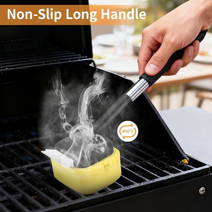 5Pcs Grill Brush for Outdoor Grill, w/Bristle Free BBQ Scraper | Grill Brush Set with Steam/Steel/Plastic/Scour Heads & 20.47" Handle, Safe for Cast Iron, Stainless Steel, Porcelain Grates