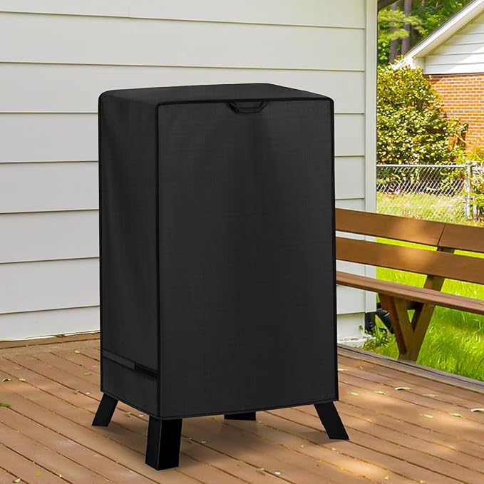 Unicook Electric Smoker Cover for Masterbuilt 40 Inch Smokers, Outdoor Vertical Digital BBQ Cover, Unique Waterproof Vinyl Exterior with Polyester Lining, 25" W x 17" D x 39" H