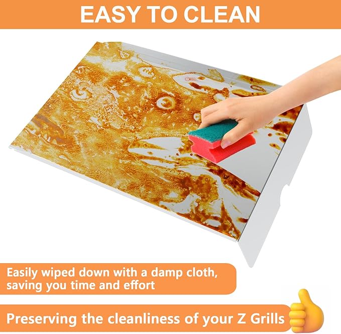 Drip Pan for Z Grills 700 Series Pellet Smoker Grills Heat Baffle Z Grill Replacement Parts Z Grills 7002B, 7002E, 700C, 700D, 700E Accessories, Stainless Steel Grease Drip Tray Parts