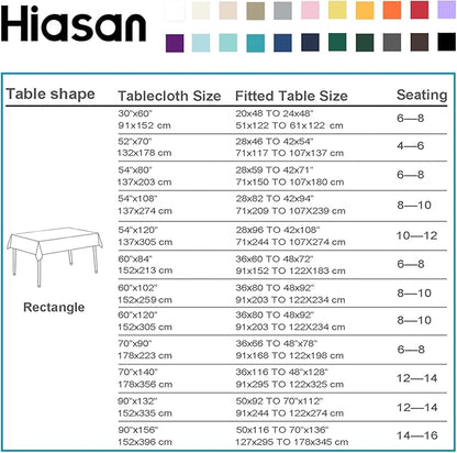 Hiasan Checkered Tablecloth Rectangle, 30 x 60 Inch - Waterproof and Wrinkle Resistant Table Cloth for Picnic, Dinner and Party, Washable Polyester Fabric, Black and White Gingham Pattern