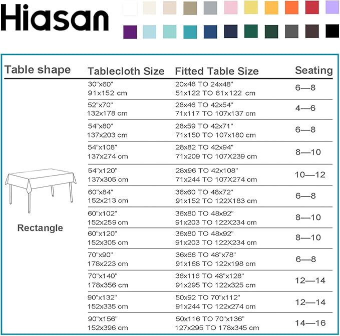 Hiasan Checkered Tablecloth Rectangle, 52 x 70 Inch - Waterproof and Wrinkle Resistant Table Cloth for Picnic, Dinner and Party, Washable Polyester Fabric, Royal Blue and White Gingham Pattern