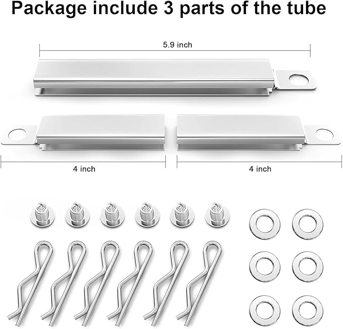 Uniflasy 304 Stainless Steel Carryover Tubes Replacement Parts for Char-broil, Crossover Tube for Charbroil Grill Replacement Parts, Universal Crossover Tubes for Kenmore and Others Most Grills, 3 PCS