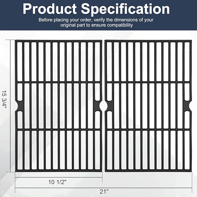 Criditpid GBC1932L Grill Replacement Parts for Blue Rhino 3 Burner Grill, B0212-040 Heat Plate Shields & G1707-010 Blue Rhino Grill Grates for GBC1406W Backyard Outdoor BBQ Grill Accessories.