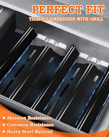 7620 7622 Flavorizer Bars 17.5 inch and Heat Deflector for Weber Genesis Grill Parts Genesis 300 320 330 S310 E310 Grill Parts with Front Control, Grill Replacement Parts for Weber 7621 65505