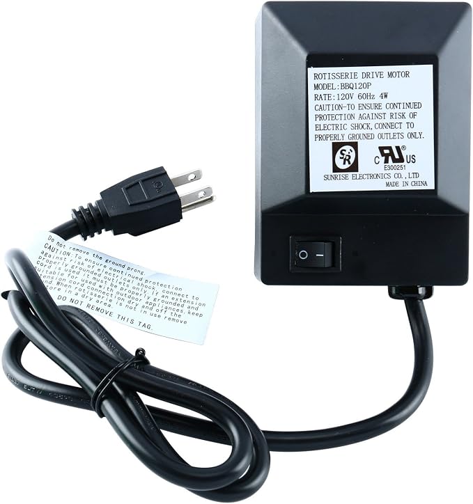 Homend Universal Grill Electric Replacement Rotisserie Motor 120 volt 4 Watt On/Off Switch, Black (Black)