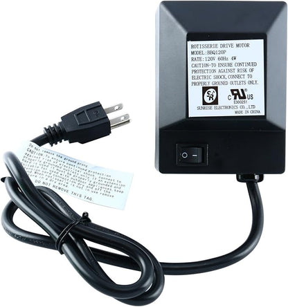 Homend Universal Grill Electric Replacement Rotisserie Motor 120 volt 4 Watt On/Off Switch, Black (Black)
