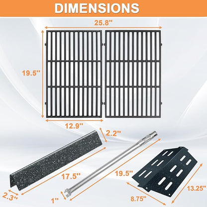 Genesis Grill Parts for Weber Genesis Replacement Parts for Weber Genesis 300 SER(w/ Front Control Knobs) Accessories for Weber Flavorizer Bars 7621,Grates 7524,Burner Tube 62752 &Heat Deflectors 7622