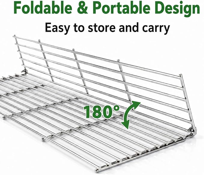 GRISUN Foldable Grill Warming Rack for Pit Boss 700FB Pellet Grill, Stainless Steel Upper Warming Rack Replacement for Pit Boss 400FB Pro 600 & Z Grills 550B, BBQ Grill Top Rack