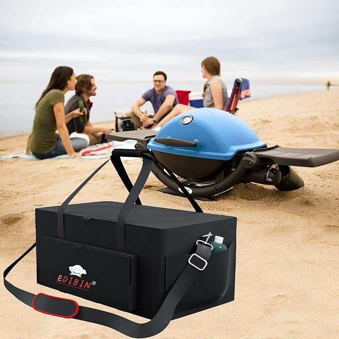 Grill Carry Bag for Weber Q1200 Q1000 Liquid Propane Portable Gas Grill,Compatible with Weber Q1400 electric grill Bag for Travel and Camping,600D Heavy Duty Weather Resistant