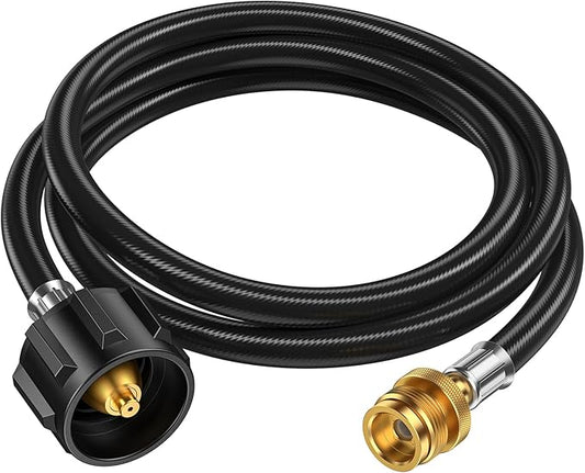 6 Feet Propane Hose Adapter 1lb to 20lb，Propane Adapter 20lb to 1lb Converter, Propane Tank Adapter Hose 20 lb To 1 lb for Weber Q Grill/Coleman Stove/Blackstone Griddle/Buddy Heater/Weber Traveler