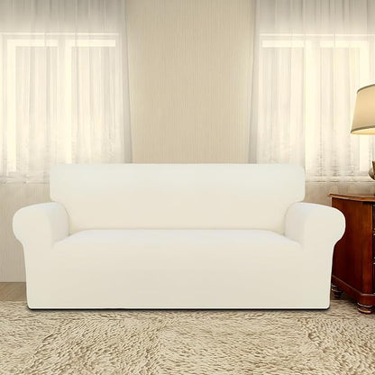 PureFit Stretch Oversized Loveseat Covers Couch Covers for Sofa Ivory