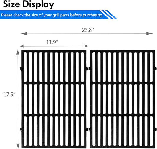 17.5 Inch 7638 7525 65906 Grates Replacement Parts for Weber Spirit 300 Series Grill Grate Spirit E-310 E-330 S-310 S-315 Spirit ii E-310 Genesis Silver B/C Gold B/C Spirit 700 Cast Iron Cooking Grate