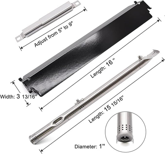 Grill Parts Kit Compatible with Charbroil 463257110 463247109 463247412 463270912 463270913 Gas Grill, Replacement Burners & Ignitors, Heat Tents & Carryover Tubes for Charbroil Grill Models