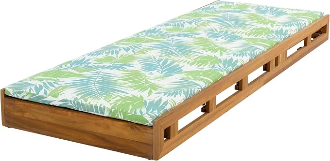Merax Acacia Wood Chaise Lounge Chair Outdoor Set of 4, Patio Recliner with 4 Position Adjustable Backrest and 1.57" Thick Double-fold Cushion