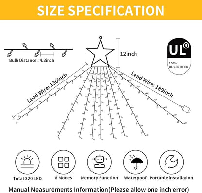 Christmas Decorations Light Outdoor, Color Changing Christmas Lights 11 Lighting Modes with Remote 16.4FT 320 LED Star String Lights Waterproof Christmas String Lights for Tree Xmas New Year