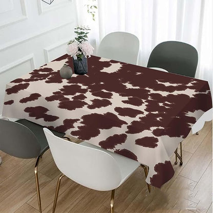 TKS MITLAN Cow or Horse Tablecloth 60x84 Inch Rectangular Brown Spots Animal Skin Cow Horse Print Oblong Table Cloth Kitchen Table Decorations for Home Dinner Party
