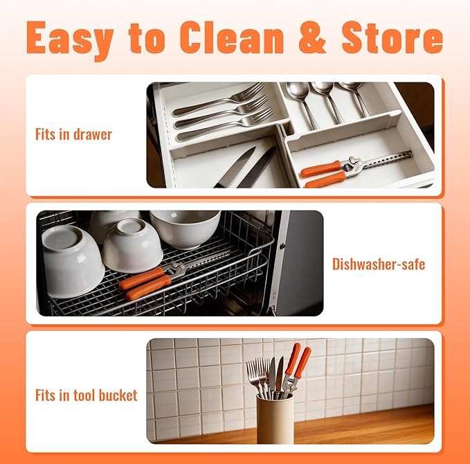 Rib Membrane Removal Tool, 11 Inch Stainless Steel Rib Prep Tool Membrane Remover, Pork Rib Skinner with Non-Slip Handle for Effortless BBQ Preparation (Orange)